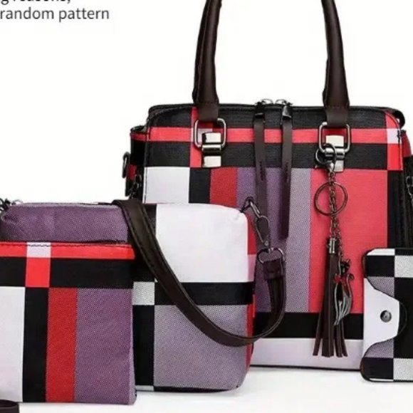 NEW Four Piece Colorblock Luxury Handbag Set - Picture 8 of 8